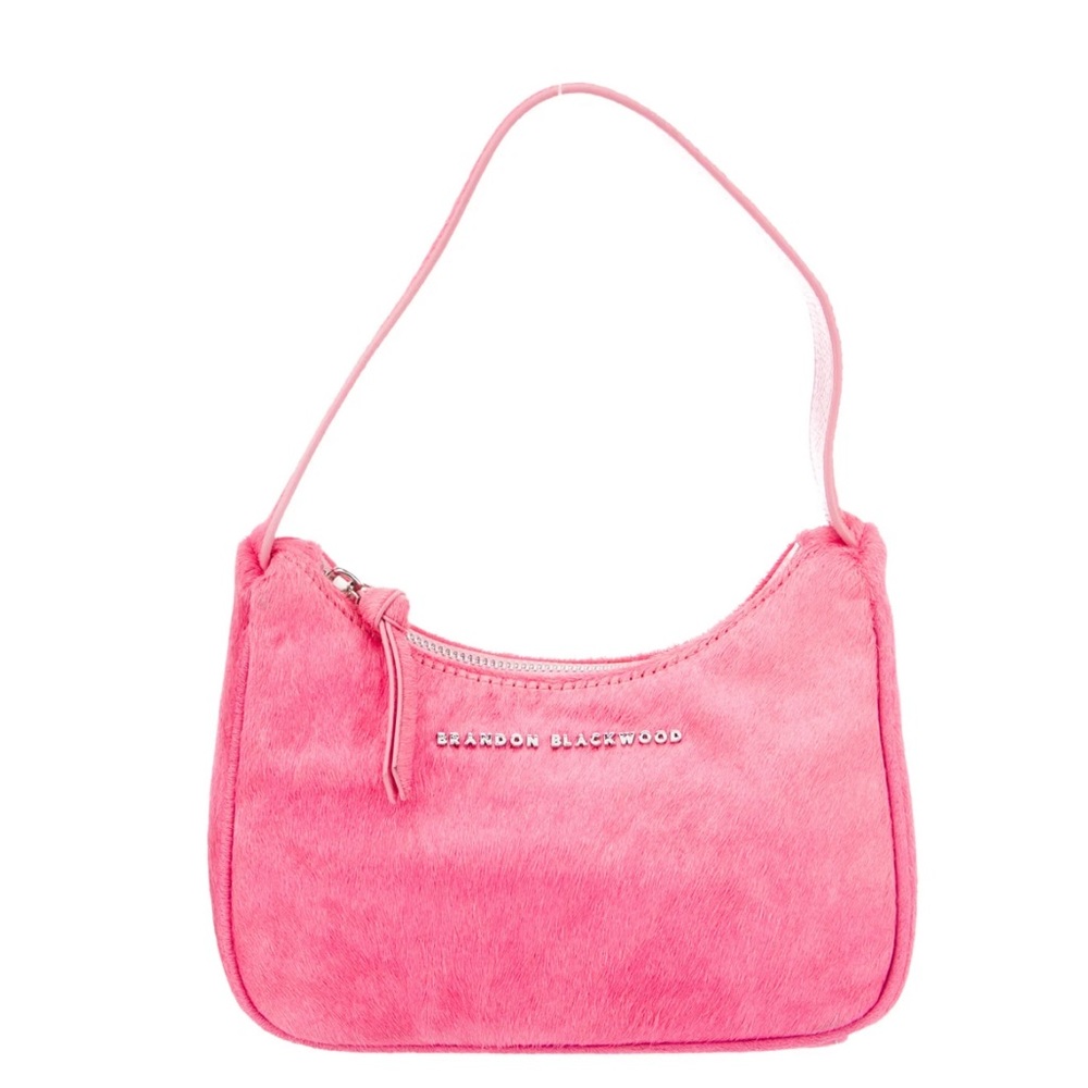 Brandon Blackwood Pony hair Shoulder Bag- Pink